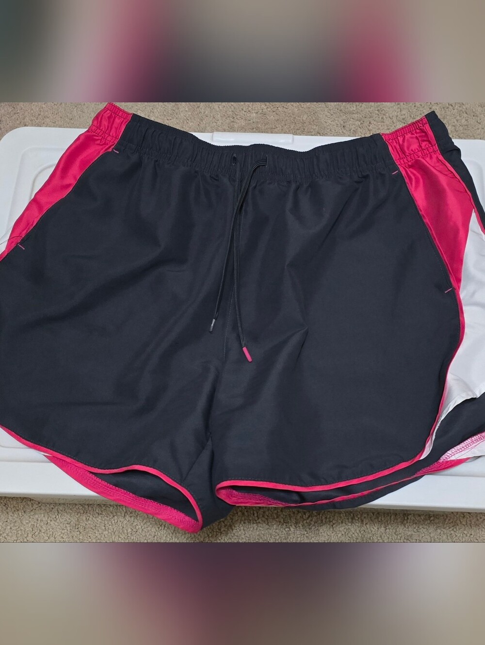bcg Black Athletic Shorts with Hot Pink Trim